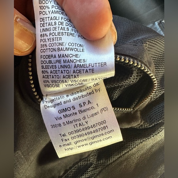 Never Worn Gimo's Black Leather Biker Jacket in perfect condition - Picture 8 of 8